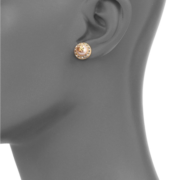 ✨NEW TORY BURCH✨CRYSTALS PEARL STUD EARRINGS - Picture 4 of 6